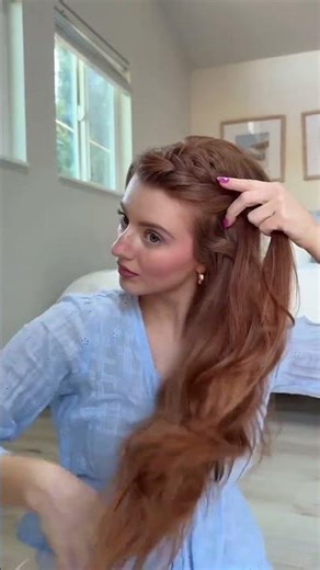 Voluminous side french braid tutorial 🧚🏼‍♀️🎀✨let me know what you guys want to see next!🫶🏼#hairstyle