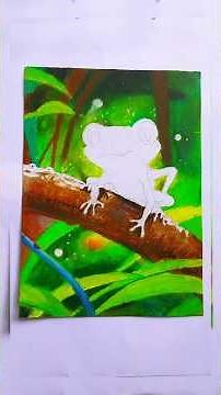 Realistic Frog Drawing | Oil Pastel Jungle Art |Animal Drawing