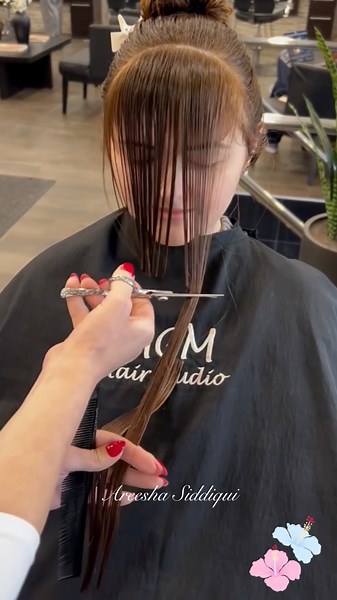 Korean hair bangs cutting tutorial #hair #haircutting #hairtutorial #shorts