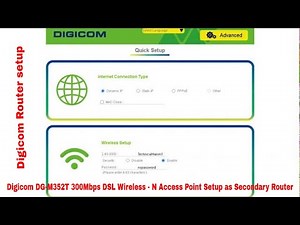 Digicom DG-M352T 300Mbps DSL Wireless - N Access Point Setup as Secondary Router | Technical Hakim