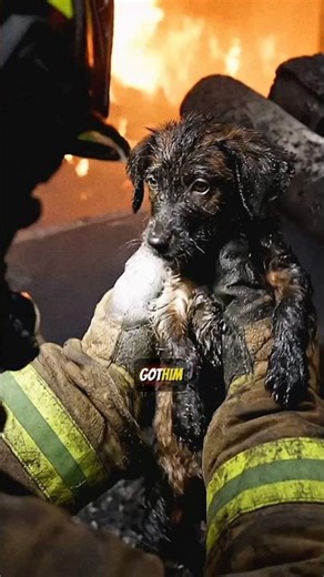 fire fighter risk it all for on puppy!