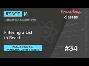 #34 Filtering a List in React | working with React events | A Complete React Course