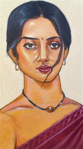 How to draw acrylic portrait. #art