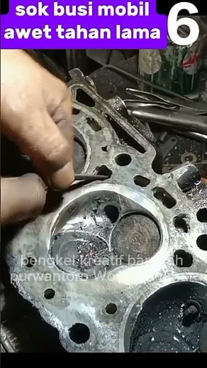 6. pembilasan drat Dan rapikan muka sokdrat busi mobil