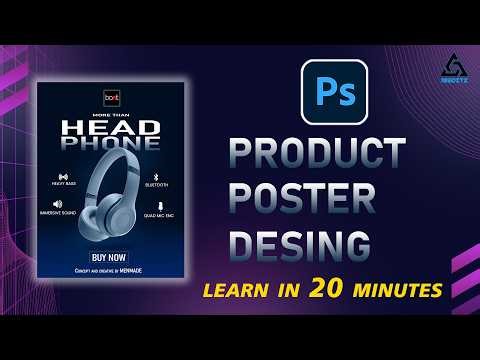 Photoshop Tutorial Graphic Desingn Headphone Poster Desingn Learn in 20 Minutes