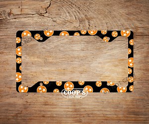 Tennessee Tristar License Plate Frame - Orange and White on Black - Car Accessories - License Plate Cover - Auto Tag Frame - TN Tri Star - Etsy