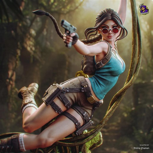 Lara Croft Tomb Raider – Hand Painted 3D Printed Statue - Etsy UK