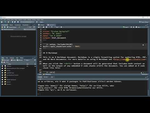 Erste Schritte R Markdown
