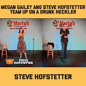 While on tour in Indianapolis, Indiana stand-up comedian Megan Gailey gets interrupted by a rowdy audience member who wants to make the show about him. Watch as Megan shuts this jerk down again and again until he passes out. Then I come in to finish the job. Pro-tip for all would-be hecklers out there. Don't call me a ginger. It makes him angry. You wouldn't like me when I'm angry. A classic heckler clip, now with subtitles. | Steve Hofstetter