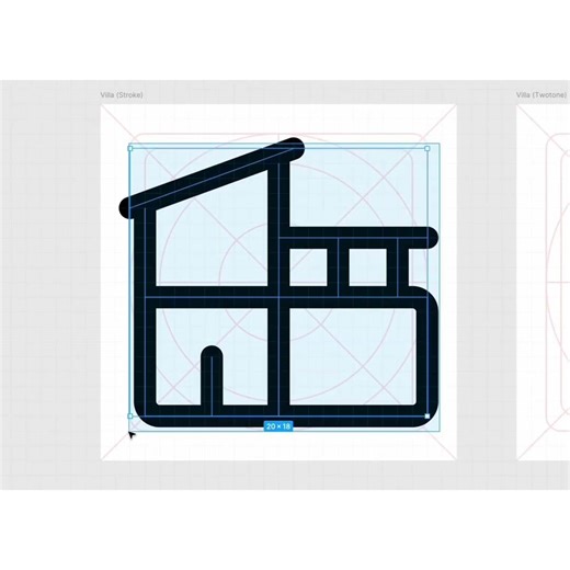 How to draw a villa icon in 3 different styles
