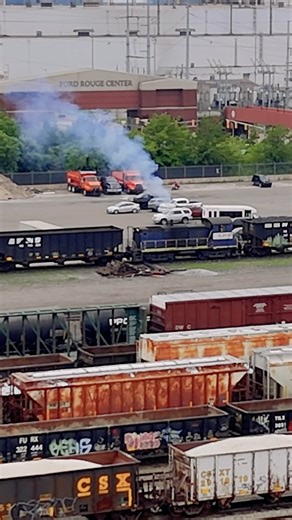 Craig Hensley on Instagram: "The @clevelandcliffs switcher working hard to move some empty and loaded Coke gons at the Dearborn works plant. #railroad #railway #train #drone #rail #reels #steel #coke #reelsvideo #dearborn"