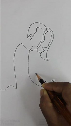 How to Draw a Loving Family in One Line | Easy Line Drawing Tutorial