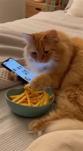 he is addicted to fries #cat #catsoftiktok #fyp #viral
