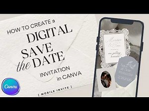 How to make a digital Save the Date in Canva | Mobile Invitation Design Tutorial