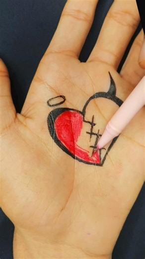 Good vs Evil Love 💔🔥 | Broken Heart Tattoo Design