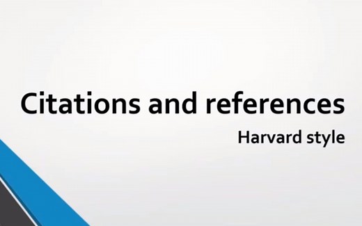 学术写作引用格式 Citations and references (Harvard refernecing style)