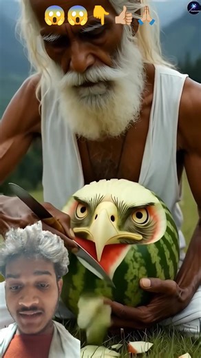 "Amazing Watermelon Hawk Sculpture | Full Cinematic Carving Process in Nature" #handart #shortsfeed