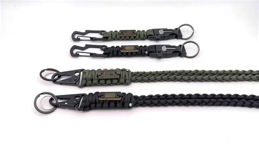 Outdoor  ID Card Paracord Necklace Badge Holder Camera Wallet Keys Whistles Strap Braided Keychain Paracord Lanyard