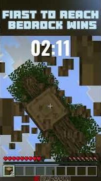 First To Reach Bedrock Wins... #minecraft #speedrun