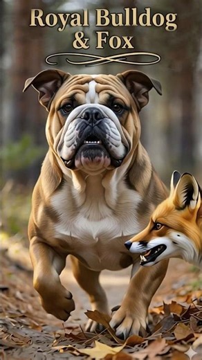 Bulldog meets fox! The ending will surprise you! 👑🐶🦊 | World of nature tv #shorts