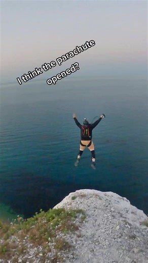 Jamie's first freefall from Swyre Head. #extreme #basejump #inspirational