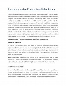 7 lessons you should learn from Mahabharata - SlideServe