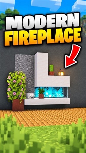 How to Build a Modern Fireplace in Minecraft 🔥 #minecraft #minecrafttutorial #minecraftshorts