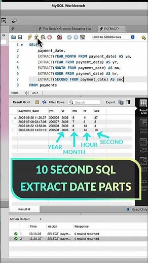 Learn SQL: Extract Date Parts (in 10 seconds) #sql
