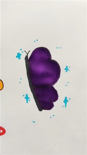 How to draw purple butterfly #art #drawing