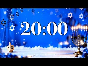 20 Minute Hanukkah Timer 🕎 Festive Dreidel, Menorah, & Jewish Instrumental Music for Classroom Focus