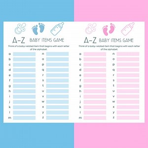 Baby Shower A-Z Baby Items Game PDF Printable Template (boy & Girl Combo) - Etsy
