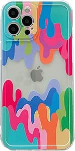 Melted Colorful Painting Phone Case Compatible with iPhone 14 13 12 11 Pro Max Plus Mini Shockproof Clear Soft Back Cover Shell (Colorful, for iPhone 11 Pro Max)