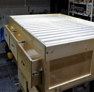 7.7K views · 47 reactions | Make a queen size bed frame with 3 drawers | Woodworking Tools | Facebook