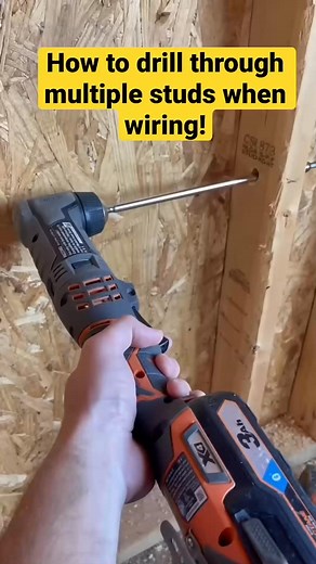 How To Drill Through Multiple Studs When Wiring! #shorts #construction #diy | Amanda J. Jones