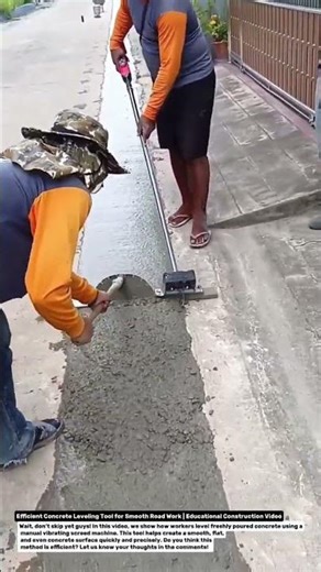 Efficient Concrete Leveling Tool for Smooth Road Work | Educational Construction Video.