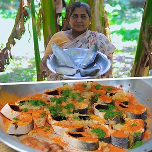 956K views · 6.6K reactions | Hilsa Dopiyaji Cooking Recipe #foodie #foodblog #seafood #foodgasm #food #village #yummy #foodlover #yummyfood #recipes #hilsa #elish | Village Food Life | Facebook