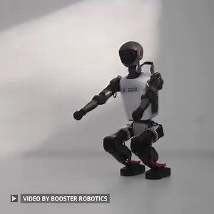 Push-ups, jogging, fish flops, and soccer kicks by Booster Robotics' T1 robots. Video Credit: Booster Robotics #robotics #engineering #technology #robot | Wevolver.com