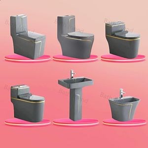 [Hot Item] Grey Toilet Bowl Bathroom Toilette Freestanding Basin Wall Hung Basin Floor Mounted Washdwon One Piece Toilet Wc