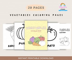 Vegetables Coloring Pages | Kids Printable Tracing Worksheets (PDF Download) - Etsy Canada