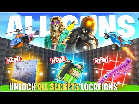 MEGA 1V1 ALL GUNS & VEHICLES MAP FORTNITE CREATIVE - FIND ALL SECRETS LOCATIONS PART 10