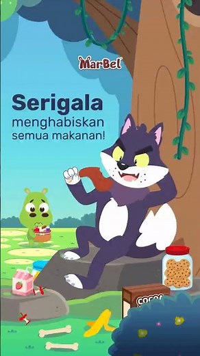 Serigala memakan semua makanan! #marbel #familytime #animasi