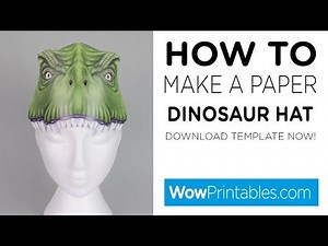 How To Make a Paper Dinosaur Hat ( Printable Template )
