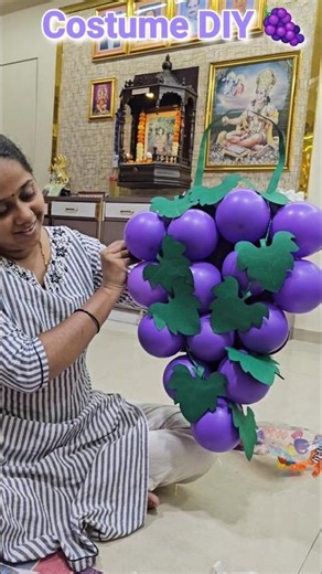 DIY Grapes Costume at Home Making | Craft Grapes Ballon | Sanvi Anvi Fancy Dress Competition Ideas