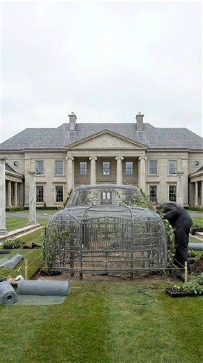 Luxury Mansion Lawn Transformation — Rolls Royce Topiary Build (Satisfying Timelapse)