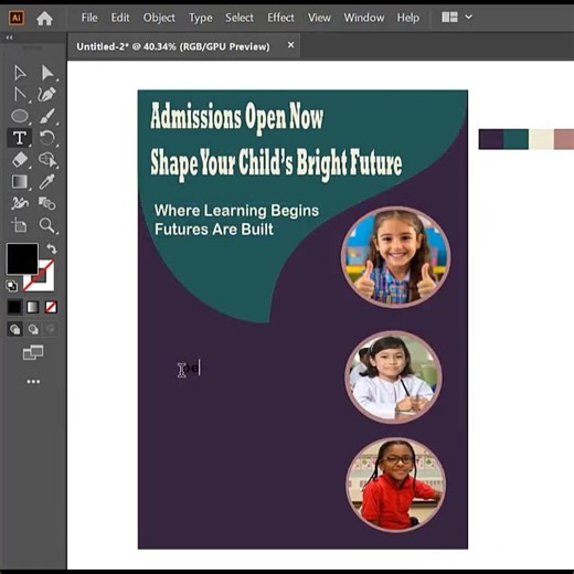 A simple poster design for school #zubidesigns #colorgradient #tutorial #adobecolor #graphicdesign