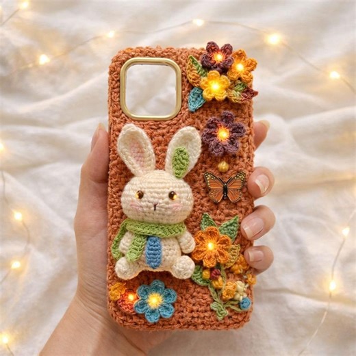 Crochet Mobile Cover Pattern, Bunny Flower Phone Case Tutorial (PDF Download) - Etsy