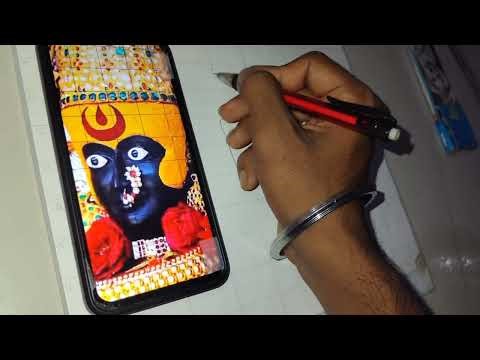 How to draw ambabai drawing with grade// devii drawing //