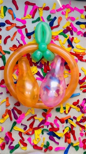 Orange Purple Duo Rub || Quick Burst Pop || Tingles 🎈🟠🟣💥 #satisfying #asmr #oddlysatisfying