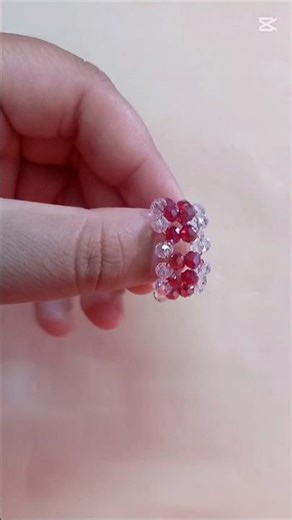 Simple beaded ring making tutorial #diy#shorts