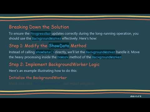 Why Your ProgressBar Updates Late When Using Background Worker in VB.NET
